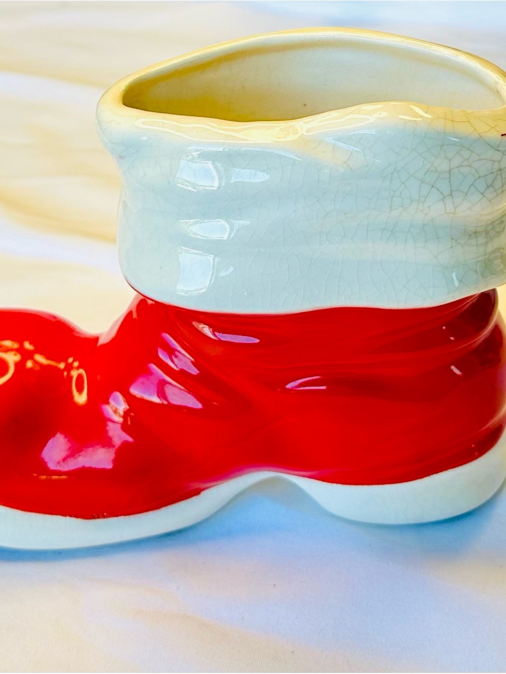 1950s Christmas Santa Boot Planter Mid Century